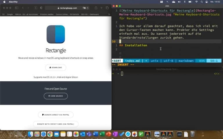 Rectangle – Window Manager für macOS